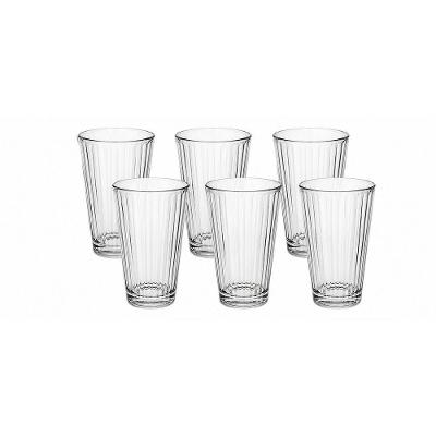 Copos Canelado para Bebidas Vidro Transparente 400ML 6 Unidades GMB