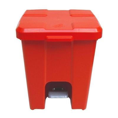 Lixeira Quadrada com Pedal 25L Plástico Abertura com Pedal Vermelho JSN