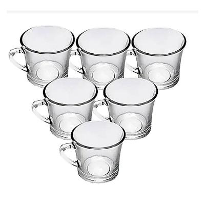 Conjunto de Xícaras de Vidro Transparente 200ml com Alça para Café Chá e Cappuccino 6 Unidades GMB