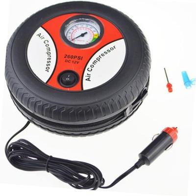 Compressor de Ar Mini 12V Portátil 260 PSI com Calibrador e 3 Bicos