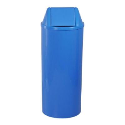 Lixeira com Tampa Vai Vem 22L Aco Inox Abertura Manual Azul JSN