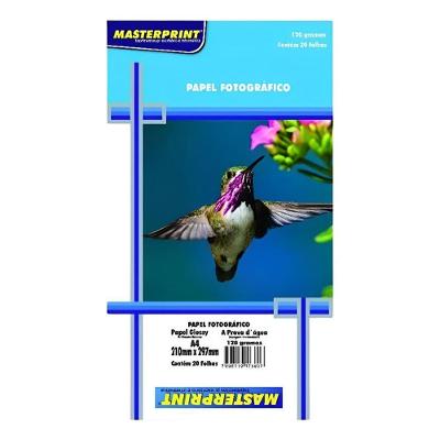 Papel Fotográfico Masterprint A4 Glossy 120g Kit 2 Pacotes 40 Folhas Branco