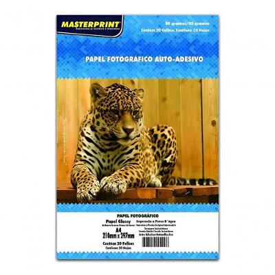 Papel Fotográfico Adesivo Masterprint 80 G-M2 A4 20 Folhas Branco