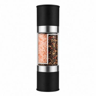 Moedor de Temperos 2 em 1 Manual Aço Inox e Acrílico para Sal e Pimenta Inox