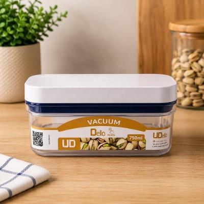 Pote Hermético Pumps com Vedação a Vácuo ABS e Silicone Transparente Dello 750ML
