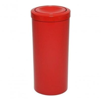 Lixeira Plástica 50L com Tampa Meia Esfera Abertura Manual Vermelho JSN