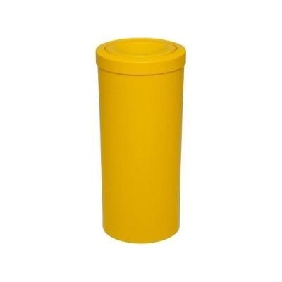Lixeira Plástica 50L Tampa Meia Esfera Abertura Manual Amarelo JSN