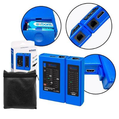 Testador de Cabos de Rede 3 em 1 Oba Mix para HDMI RJ45 RJ11 com 4 Modos de Teste