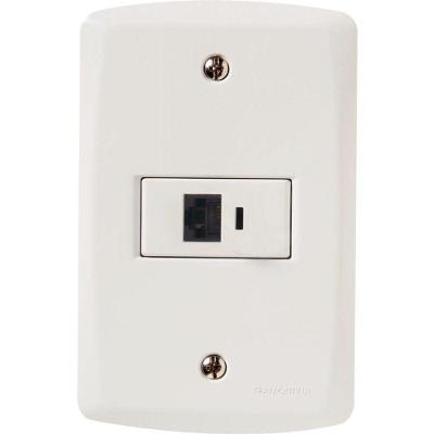 Tomada RJ45 Lux2 com Placa 4X2 Sistema Modular Brilho Branco Tramontina 1 Ponto 4 un