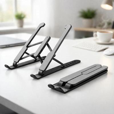 Suporte para Notebook Premium Ajustável Dobrável Ergonômico Antiderrapante Portátil 6 Níveis Preto