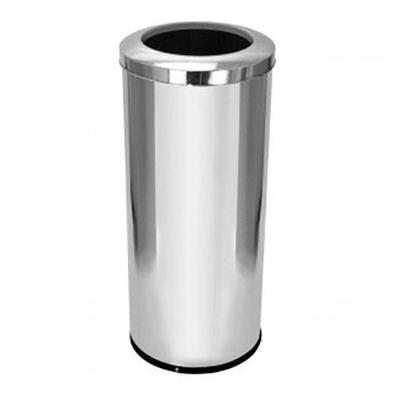 Lixeira C34 50L Aco Inox com Aro Inox Acabamento Escovado Inox JSN