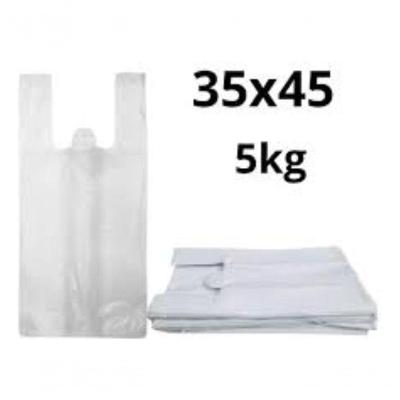 Sacola Reciclada 40x50cm Reforçada Plástico Resistente Ecológica para Uso Profissional Branco 5KG