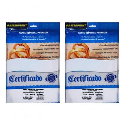 Papel Diplomata Opaline Liso Premium Offset 120g A4 100 Folhas Branco