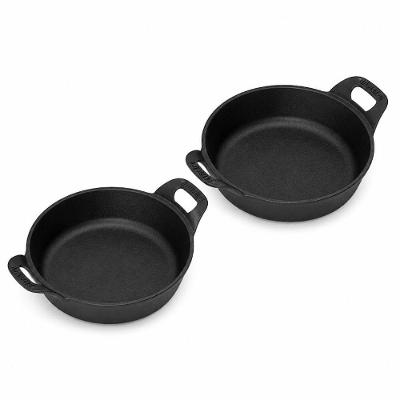Kit Travessa Estilo 2pcs sem Tampa em Ferro Fundido Puro para Bares e Restaurantes Inox Panela