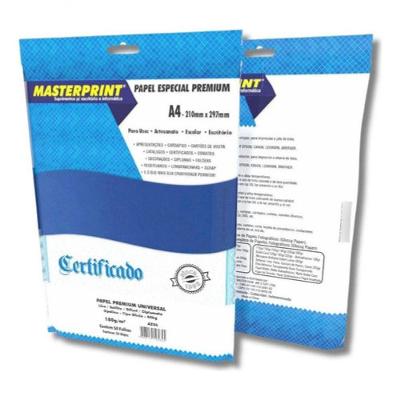 Papel Diplomata Masterprint a Color Liso Fosco A4 180G 50 Folhas Azul
