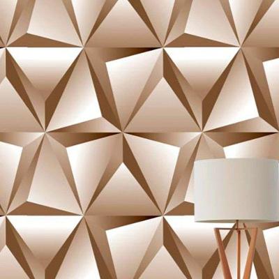 Papel de Parede Adesivo PVC Estampa Geométrica Autoadesivo Bege Top Rio Comercial 45CM 5M