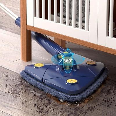 Mop Limpeza Esfregão Giratório Triangular com Refil de Microfibra para Chão e Vidros Azul