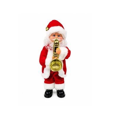 Mini Papai Noel com Saxofone BR1805 Dançarino Musical Vermelho 32CM