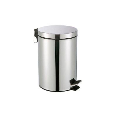 Kit Lixeira e Escova Sanitária 3L Aço Inox com Pedal Inox OEM