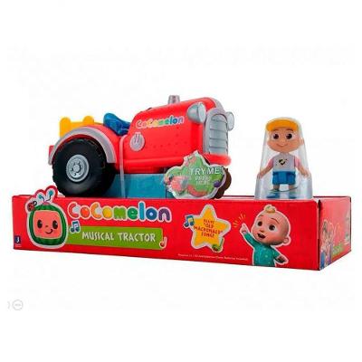Trator Musical 3308 com Sons de Animais e Canção Cocomelon Vermelho Candide
