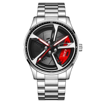 Relógio Masculino 89251 Clássico com Pulseira de Aço Inox Roda do Carro Cinza Lige
