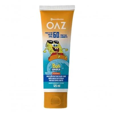 Protetor Solar Infantil OAZ FPS60 Bob Esponja 125ML com Protecao UVA UVB Resistente a Agua Cimed