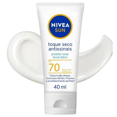 Protetor Solar Facial Toque Seco Antissinais FPS70 40ML Nivea Alta Proteção