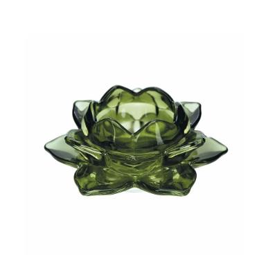 Porta Velas Flor de Lotus Decoração com Simbologia Espiritual Design em Forma de Flor de Lótus Verde