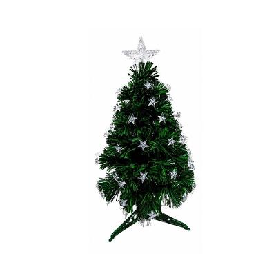 Árvore de Natal A060 com Fibra Ótica 8 Funções Branco com Estrela no Topo 60CM