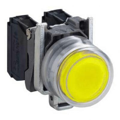 Botão Schneider Electric XB4BP55 1NA NF AM 22MM Bivolt Amarelo