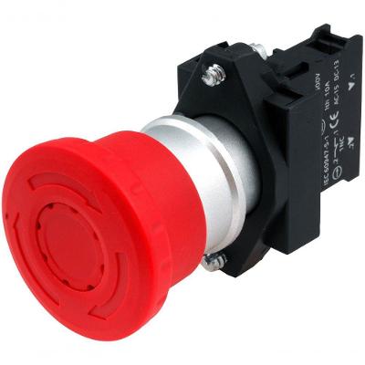 Botão de Emergência Cogumelo Siemens 3SB6130-1HB20-1CA0 1NF 22MM Bivolt Vermelho