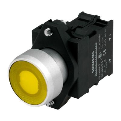 Botão de Comando Sinalizado Siemens 3SB6136-0DB30-1BA0 220V 1NA Amarelo