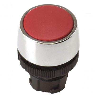 Botão de Comando Ace Schmersal B2-03 Faceado Impulso 22MM Bivolt com Aro Metalizado Vermelho