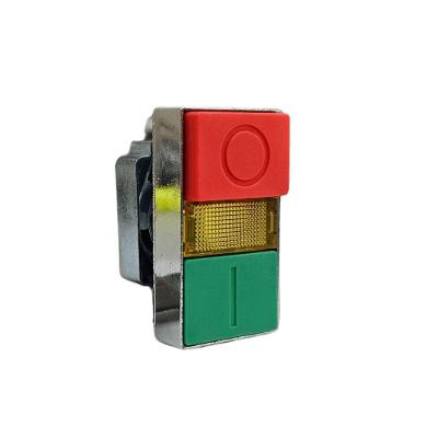 Botão de Acionamento e Emergência Steck SLMDL 22,5mm IP55 Bivolt Verde e Vermelho