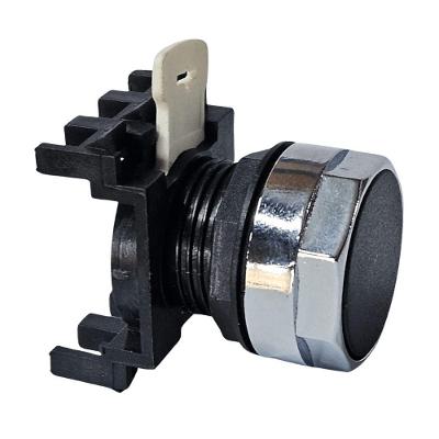 Botão Eaton E22P1 Guarda Top 25MM para Painel Aro Cromado Bivolt Preto