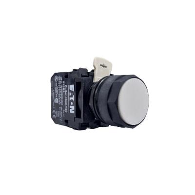 Botão Comutador Eaton E22PB5D Pulsionador 25MM 2NA Bivolt com Aro PT Inox