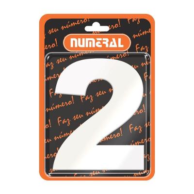 Placa Numeral N graus  2 para Fachada Alumínio ACM Bivolt Branco Identificação Residencial