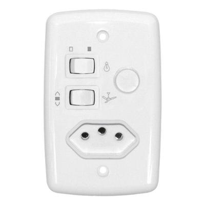 Chave Ventilador Rotativa Rima 307 CVRT com Tomada Bivolt Branco