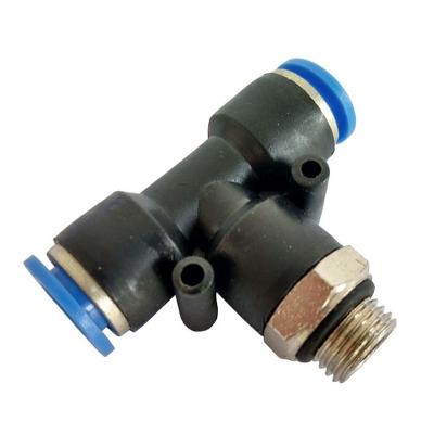 Conector Pneumático Fluir Tee Macho Central BSP ¼ X 6 10BAR Bivolt