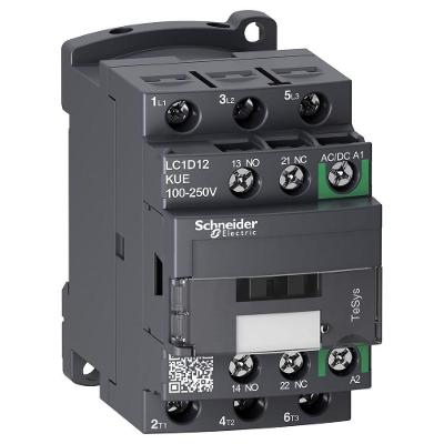 Contator Tripolar Schneider Electric LC1D12KUE 12A 100-250V CA-CC 50-60Hz 1NA+1NF Bivolt