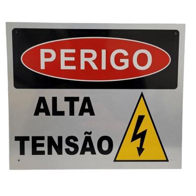 Placa Perigo Alta Tensão CPFL Alta Visibilidade Inox 002136 Bivolt 250X300MM