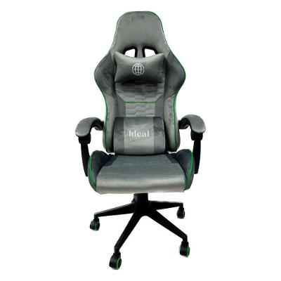 Cadeira Gamer BRX Gamer Giratória Veludo Apoio Ajustável Cinza