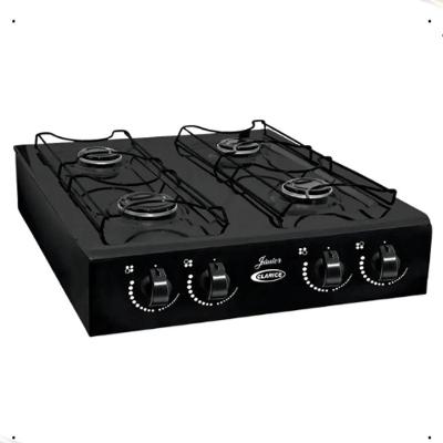Fogão Portátil 4 Bocas a Gás Clarice Junior Mesa Inox Acendimento Manual Preto 110V