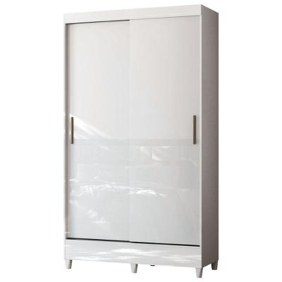 Guarda Roupas Solteiro 2 Portas De Correr 2 Gavetas Gaia Branco