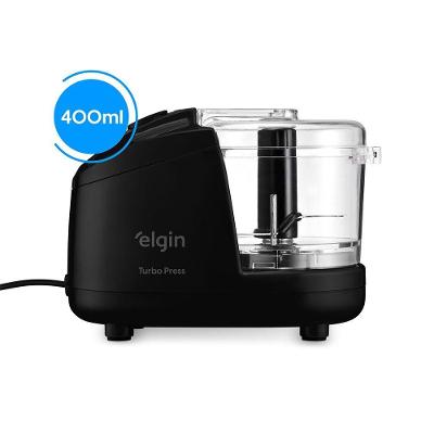 Mini Processador Elgin Turbo Press 5 em 1 Lâmina Metálica Preto 110V