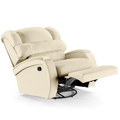 Poltrona Do Papai Reclinável Kalie Glider Giratória Massagem Fh9 Pu Bege - Mpozenato