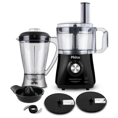 Multiprocessador Philco Pro 5 em 1 800W Inox Trava de Segurança Preto 110V