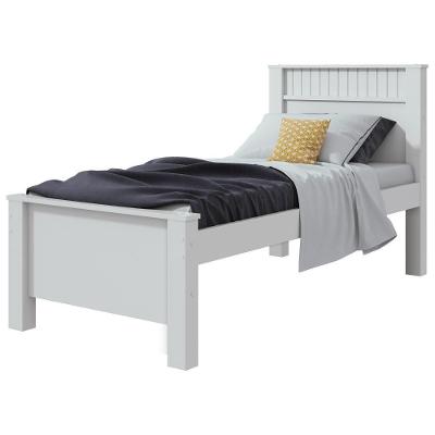 Cama Solteiro Athenas 2022 com Gavetas MDF-MDP Branco 90CM Móveis Lopas