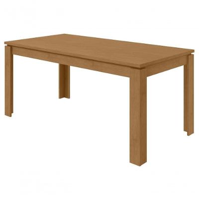 Conjunto Sala de Jantar Athenas 6 Lugares Tampo em MDF com Cadeiras Linho Amêndoa 180CM Móveis Lopas