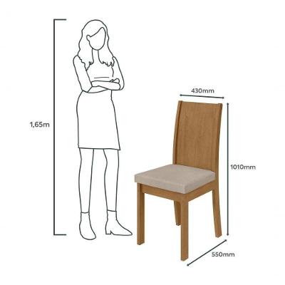 Conjunto Sala de Jantar Athenas 6 Lugares Tampo em MDF 120CM Móveis Lopas